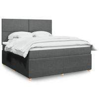 Boxspring met matras stof donkergrijs 180x200 cm - thumbnail