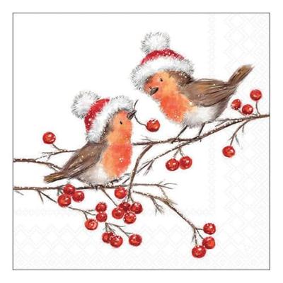 Ambiente servetten 33cm christmas robins