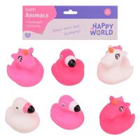 Johntoy Happy world eenhoorn badfiguren, 6st. - thumbnail