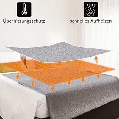 Elektrische Verwarmingsdeken Grijs 180x130cm met Timer Elektrische Verwarmingsdeken Grijs 180x130cm met Timer