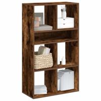 Boekenkast 66x31x112 cm bewerkt hout gerookt eikenkleurig - thumbnail