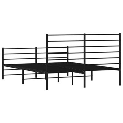 Bedframe met hoofd- en voeteneinde metaal zwart 120x190 cm Bedframe met hoofd- en voeteneinde metaal zwart 120x190 cm
