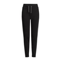 WE Fashion slim fit joggingbroek met zijstreep zwart/olijfgroen/wit - thumbnail