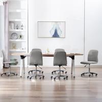 Eetkamerstoelen 6 st stof lichtgrijs - thumbnail