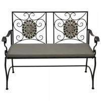 Metalen tuinbank - Aluminium steen - Zwart 116 cm - thumbnail