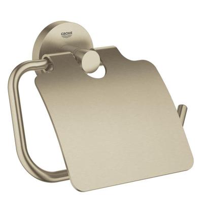 Grohe Essentials toiletrolhouder met klep nikkel geborsteld