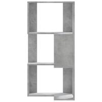 Boekenkast 3-laags hoek 50x50x102 cm bewerkt hout betongrijs - thumbnail