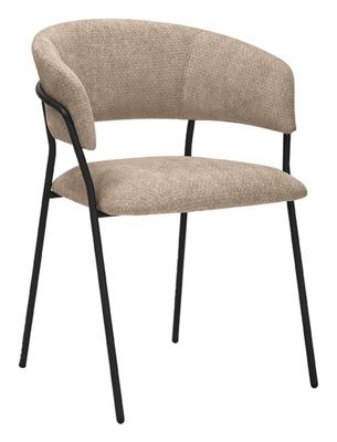 LABEL51 Eetkamerstoel Luuk - Clay - Elite - Zwart Metalen Frame