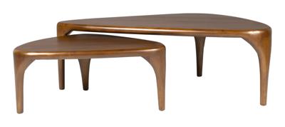 Zuiver Organische Salontafel 'Isla' Walnoot en rubberhout, Set van 2 stuks Zuiver Organische Salontafel 'Isla' Walnoot en rubberhout, Set van 2 stuks