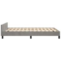 Bedframe met hoofdeinde fluweel lichtgrijs 120x200 cm - thumbnail