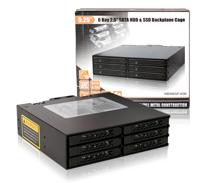 ICY DOCK Wissellijst voor 6 x 2,5 inch (6,4 cm) SATA SSD/HDD in 1 x 13,3 cm (5,25 inch) - volledig metalen ToughArmor MB996SP-6SB - thumbnail