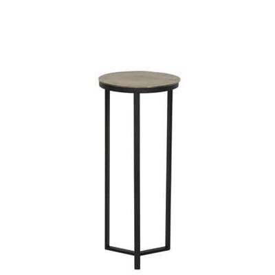 Light & Living Bijzettafel 'Retiro' zuil, mat zwart+ruw antiek brons