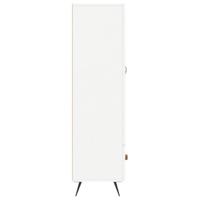 Hoge kast 69,5x31x115 cm bewerkt hout wit - thumbnail