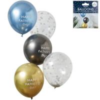 Ginger Ray ballonnen vaderdag 30 cm set van 5 | 20 stuks - thumbnail