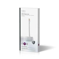 3-in-1 USB 3.0-Adapterkabel | Verguld 0,2 m | USB C Male naar USB C Female/USB-A Female/VGA Female | Voor Aansluiten van een Monitor en 2 USB-Apparaten - thumbnail