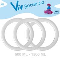 Set (3 stuks) Afsluitringen voor 500 tot 1500 ml Viv Bottle 3.0 - Reserveonderdeel - thumbnail