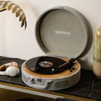 Houten retro platenspeler met ingebouwde speakers, Bluetooth® en AT3600L cassette Grijs - thumbnail