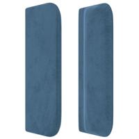Boxspring met matras fluweel donkerblauw 160x200 cm - thumbnail