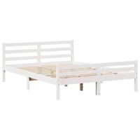 Bedframe zonder matras massief grenenhout wit 135x190 cm - thumbnail