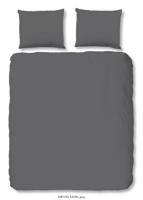 HIP Dekbedovertrek "uni dessin" - Grijs - (240x200/220 cm) - Katoen Satijn - thumbnail