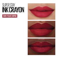 Maybelline SuperStay Ink Crayon Lipstick - 50 Own Your Empire - Rood - Matte Lippenstift - 14 gr. - thumbnail