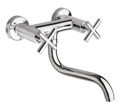 Wastafelmengkraan Sapho Axia 2-kruisgreep Uitloop Gebogen 20.7 cm Chroom Sapho