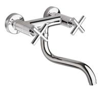 Wastafelmengkraan Sapho Axia 2-kruisgreep Uitloop Gebogen 20.7 cm Chroom Sapho - thumbnail
