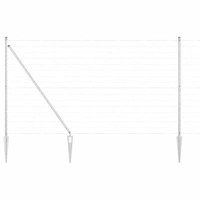 VidaXL Hek met paal zilver 1,5 x 10 m staal