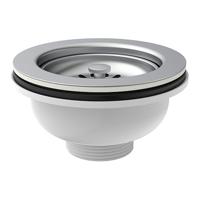 Kirchhoff Kunststof korfventiel, 1 1/2" ET, roestvrijstalen ventielbeker en zeef Ø114 mm - 98835240 - thumbnail