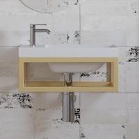 Fonteinset BWS Paris 40x22 cm met Mat Wit Fontein Mat Goud - thumbnail