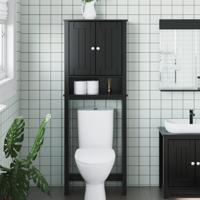 Toiletmeubel BERG 60x27x164,5 cm massief hout zwart - thumbnail