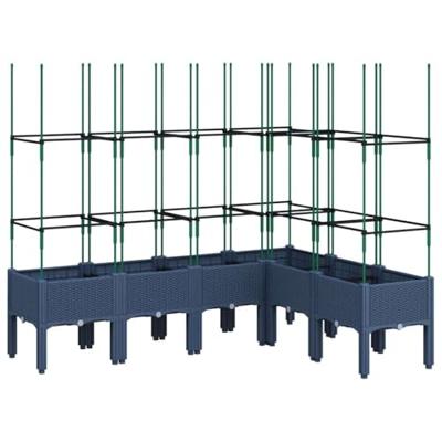 Plantenbak met latwerk 160x120x142,5 cm polypropeen grijs Plantenbak met latwerk 160x120x142,5 cm polypropeen grijs