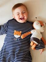 Trappelzak met lange mouwen Copain des Bois inkt - thumbnail