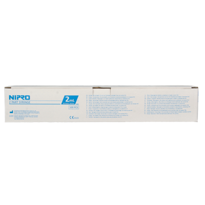 Nipro Injectiespuit 2-delig centrisch 2ml 100 Stuks