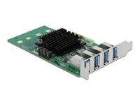 Delock 89048 PCI Express x4-kaart naar 4 x externe USB 3.0 Quad Channel - Low Profile Form Factor - thumbnail