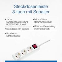 AS Schwabe 11361 Stekkerdoos met schakelaar Wit Randaarde stekker 1 stuk(s) - thumbnail