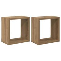 Wandplank met plank Wandgemonteerd Artisan Eiken Bewerkt hout - thumbnail