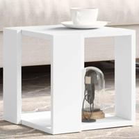 Salontafel 32x32x30 cm bewerkt hout wit - thumbnail