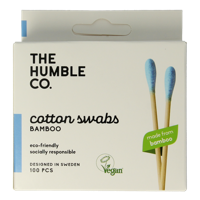 The Humble Co Wattenstaafjes bamboe blauw 100 Stuks - thumbnail