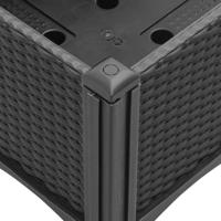 VidaXL Plantenbak met latwerk 120x40x142 cm polypropeen zwart - thumbnail
