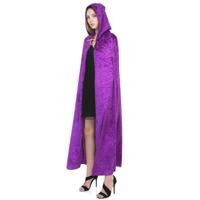 Spooktacular Creations Gevoerde fluwelen cape met capuchon, Halloween, dames, heksencape, kostuumaccessoire - thumbnail