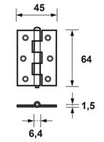 Scharnier smal geg. 64x 45 - thumbnail