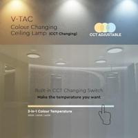 V-TAC VT-8418-M-N Designer Plafondlamp - Kleurwisselende Schakelaar - IP20 - Wit - 18W - 1800 - thumbnail