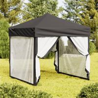 VidaXL Partytent inklapbaar met zijwanden 2x2 m antracietkleurig - thumbnail