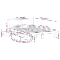 Bedframe met hoofdeinde 3 pcs Wasbruin Massief Vurenhout - thumbnail