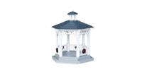 Lemax plastic gazebo with decorations kerstdorp tafereel 2010 - thumbnail