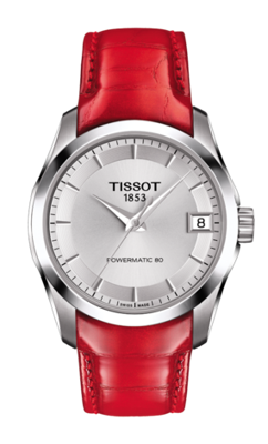 Horlogeband Tissot T035207B / T0352071603101B / T610038034 Leder Rood 18mm Horlogeband Tissot T035207B / T0352071603101B / T610038034 Leder Rood 18mm