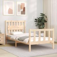 Bedframe met hoofdbord massief hout - thumbnail