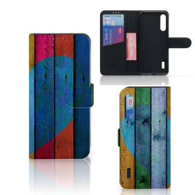 Xiaomi Mi A3 | Book Style Case | Wood Heart - Cadeau voor je Vriend Xiaomi Mi A3 | Book Style Case | Wood Heart - Cadeau voor je Vriend