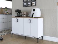 Dressoir JOIE 4 deuren wit/walnoot - thumbnail